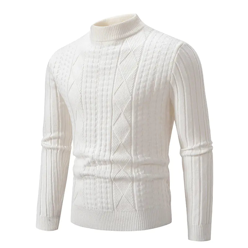 Men's Woven Casual Pullover Sweater Top