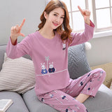 Women's Long-Sleeved Pajama Set in Cute Design