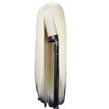 Natural Black Long Straight Headgear with Non-Marking Fiber