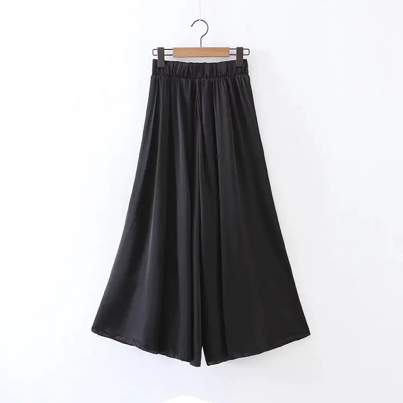 High-Waisted Chiffon Wide-Leg Trousers for Women