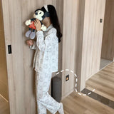 Cotton Rabbit Print Long Sleeve Homewear Pajama Set