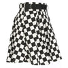 High Waist Black and White Checkered Skirt for Women