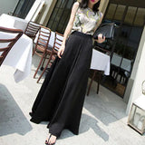 High-Waisted Chiffon Wide-Leg Trousers for Women