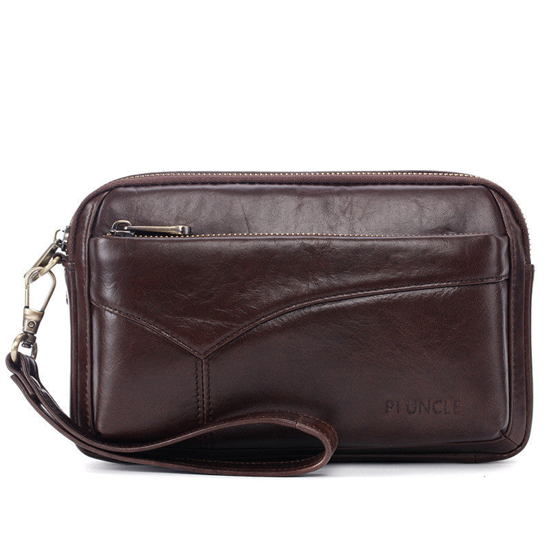 Multifunctional Leather Men's Hand Wallet with Handle