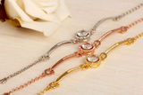 S925 Silver Plated Rose Gold Bracelet with Zirconia