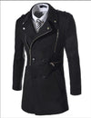 Multi Zip Long Slim Fashion Coat