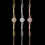 S925 Silver Plated Rose Gold Bracelet with Zirconia