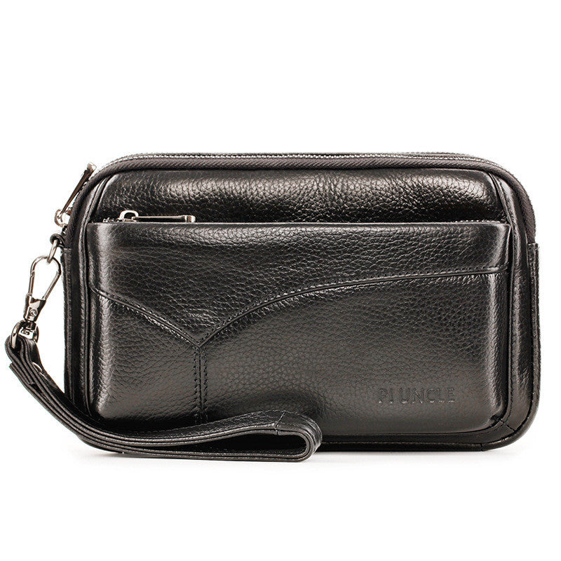 Multifunctional Leather Men's Hand Wallet with Handle