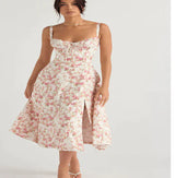 Parisian Dress - Waist Shaping Floral Maxi Dress (One Piece)