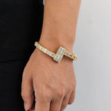 Gold Plated Men's Bracelet with HT Cubic Zirconia