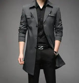 Men's Mid-Length Casual Windbreaker Jacket (Spring/Autumn)
