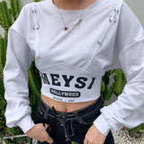 2020 Autumn Winter Women's Letter Print Crop Top