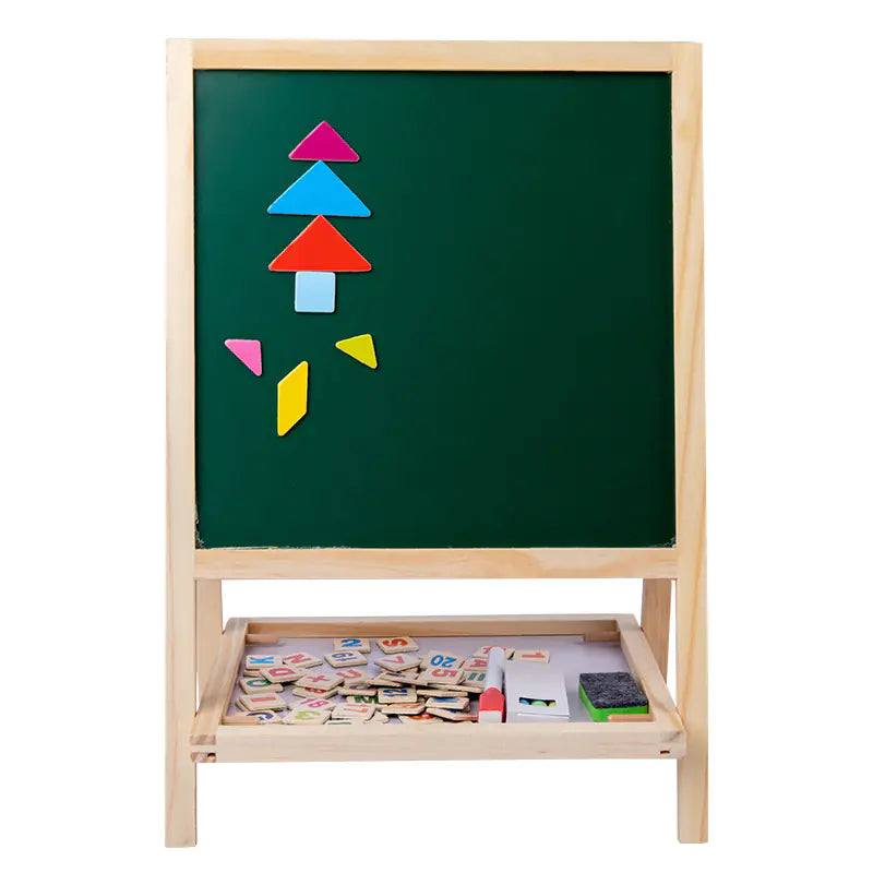 Wooden Magnetic Double-Sided Drawing Board for Kids