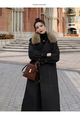 Women's Loose Over-the-Knee Thick Stitching Coat