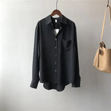 Vintage Autumn Korean Loose Casual Long Sleeve Shirt