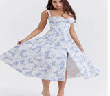 Parisian Dress - Waist Shaping Floral Maxi Dress (One Piece)