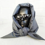 Quilted Triangle Puffer Headscarf Shawl Hood